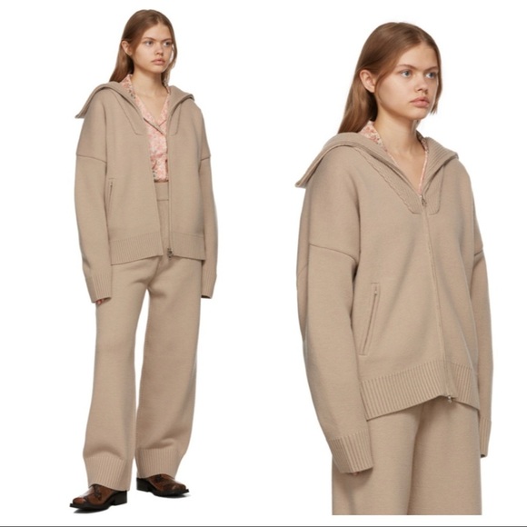 TRUNK PROJECT Turtleneck Zip Up Sz S Beige - Picture 1 of 7